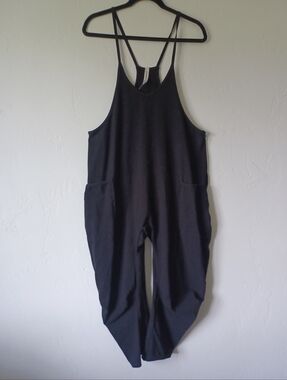 Kimberly C Black Strappy Harem Onesie Jumpsuit